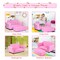 Costway Pink Kids Sofa Armrest Chair Couch Lounge Children Birthday Gift w/ Ottoman